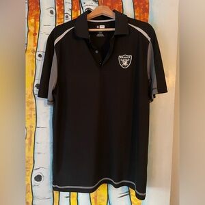 Raiders NFL Team Apparel polo shirt/golf shirt, size large.